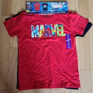 Marvel Youth 2 Pack Tshirts, XXL (18/20), Red & Black